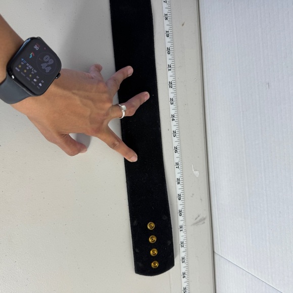 Vintage  80s Rare Dino Valiano Black Gold Adjustable Snap Belt Size 38 - Picture 8 of 13